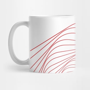 Geometric lineart abstract space red Mug